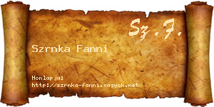 Szrnka Fanni névjegykártya